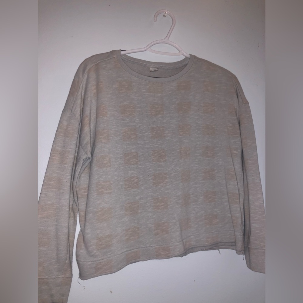 Checkered Cropped Crewneck